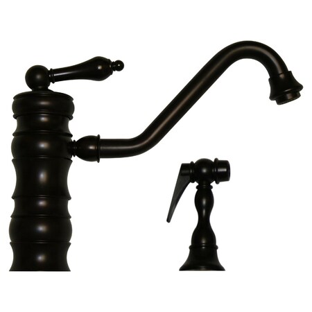 Whitehaus Sgl Lever Faucet W/ Traditional Swivel Spout And Brass Side Spray, Brnz WHKTSL3-2200-ORB